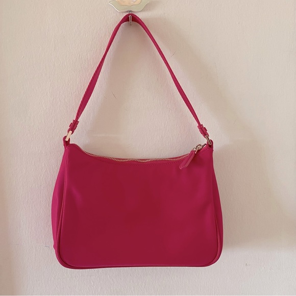 Kate Spade “Little Better Sam” Raspberry Pink Small Nylon Shoulder Bag - Picture 3 of 4